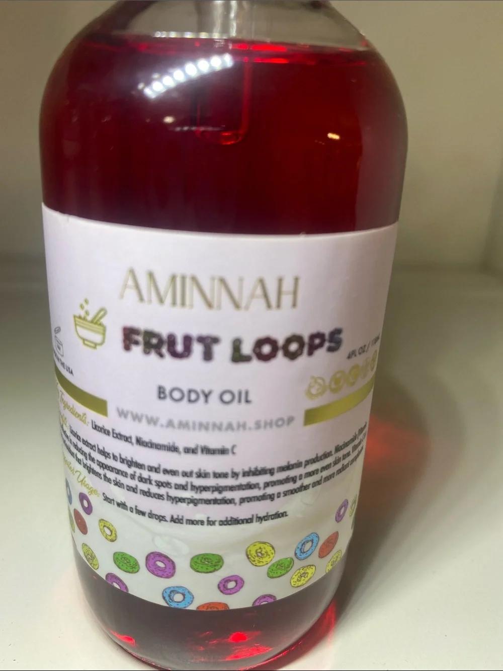 AMINNAH Fruit Loops Body Oil - Red